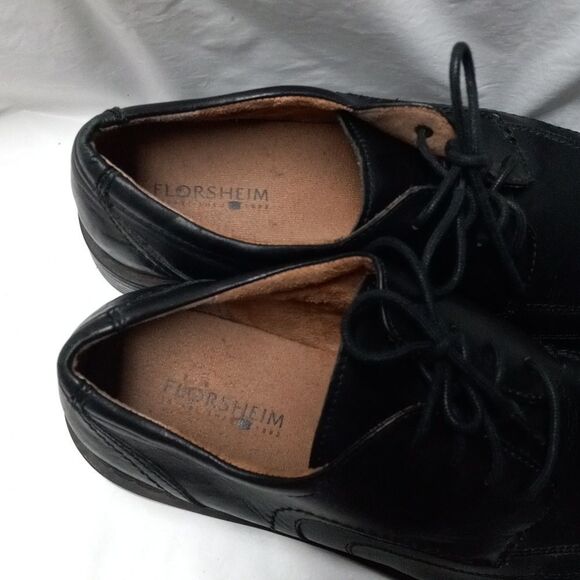 Florsheim Shoes Mens 11 Casual Oxfords Black Leather Derby Comfort main image 5